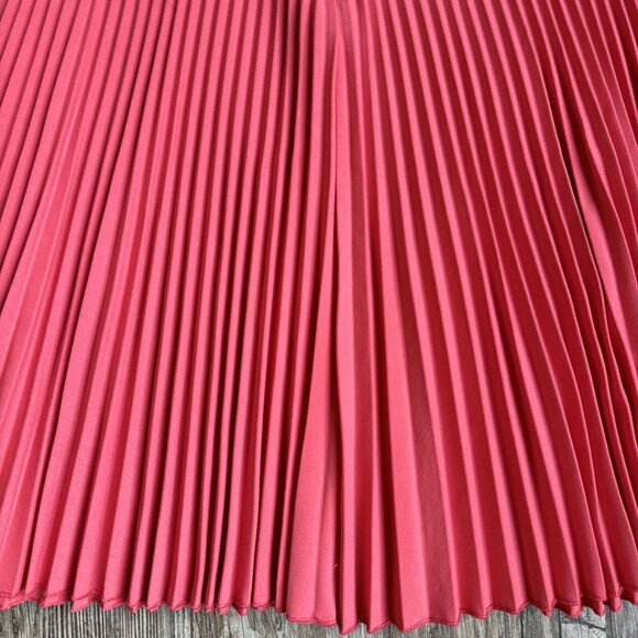 2/$18 Sale! Vtg Midi Skirt Size M Pink‎ Pleated Drop Waist Preppy Old Money - Picture 9 of 10